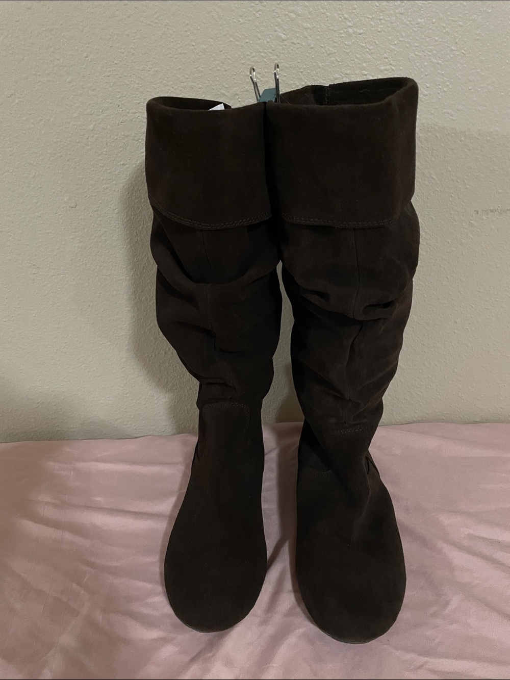 Gianni Bini Dark Brown Suede Over-the-Knee Slouch Boots